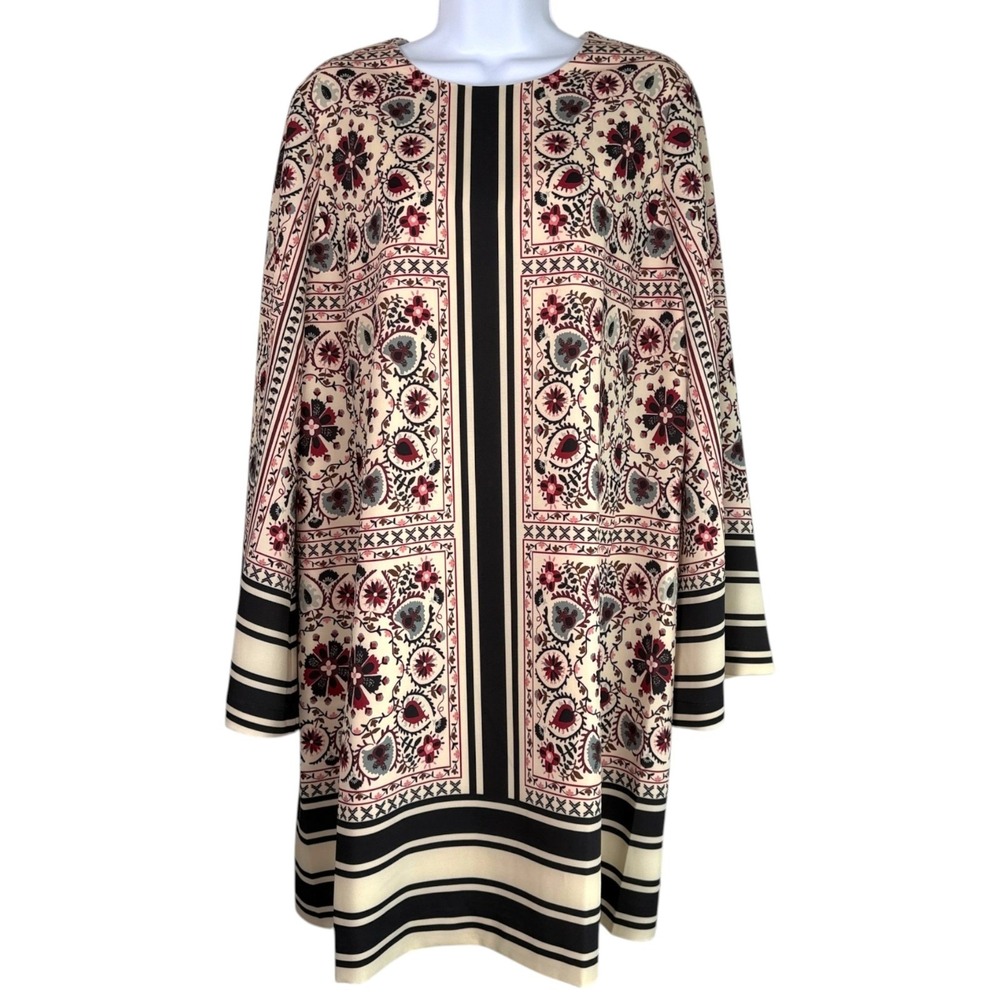 Tuckernuck Jamie Dress Sz L Floral Shift Bell Sleeve Boho Quiet Luxury Old Money - Picture 2 of 10